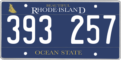 RI license plate 393257