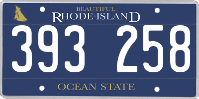 RI license plate 393258