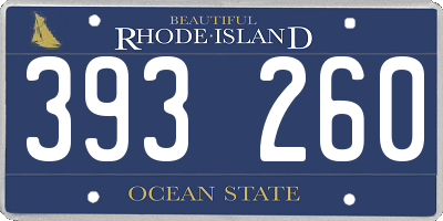 RI license plate 393260