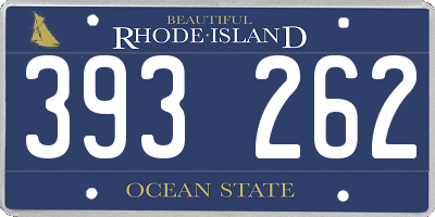 RI license plate 393262