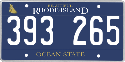 RI license plate 393265