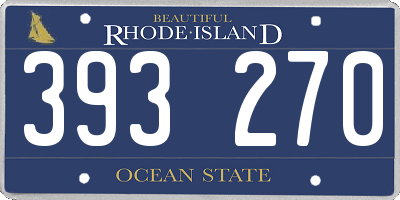 RI license plate 393270