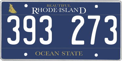 RI license plate 393273