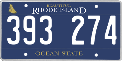 RI license plate 393274