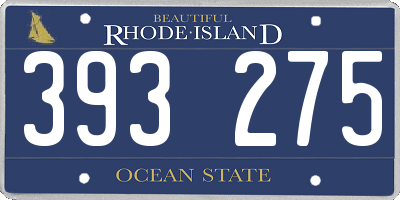 RI license plate 393275