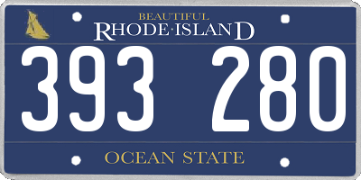 RI license plate 393280