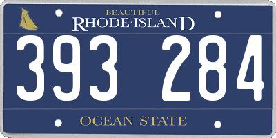 RI license plate 393284