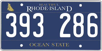 RI license plate 393286