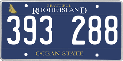 RI license plate 393288