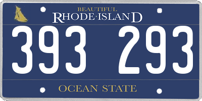 RI license plate 393293