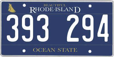 RI license plate 393294