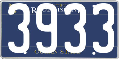 RI license plate 3933