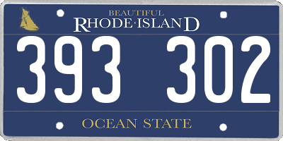 RI license plate 393302
