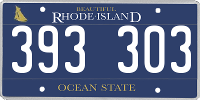RI license plate 393303