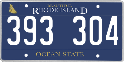 RI license plate 393304