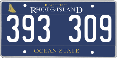 RI license plate 393309