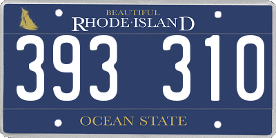 RI license plate 393310