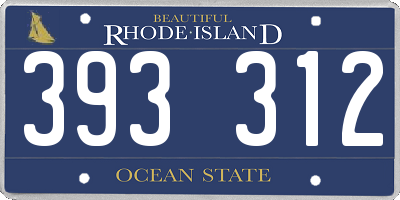 RI license plate 393312