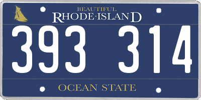 RI license plate 393314