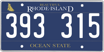 RI license plate 393315