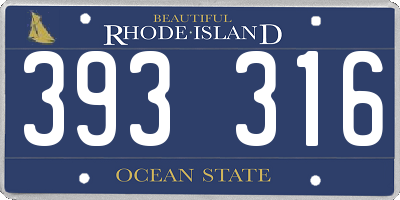 RI license plate 393316