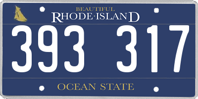 RI license plate 393317