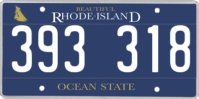 RI license plate 393318