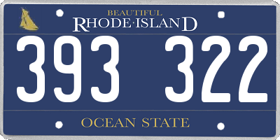 RI license plate 393322