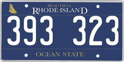 RI license plate 393323