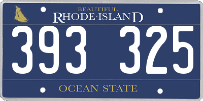 RI license plate 393325