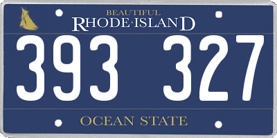 RI license plate 393327