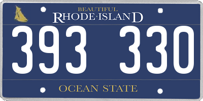 RI license plate 393330