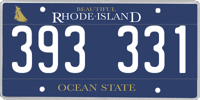 RI license plate 393331