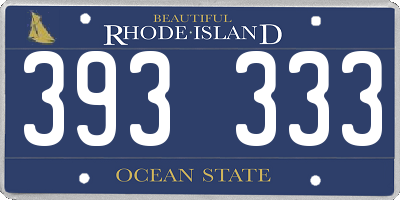 RI license plate 393333