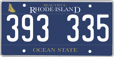 RI license plate 393335