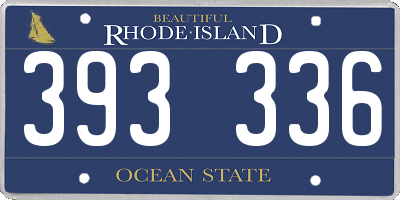 RI license plate 393336