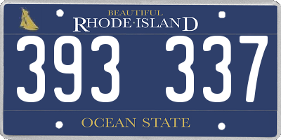 RI license plate 393337