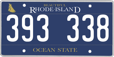 RI license plate 393338