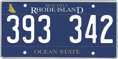 RI license plate 393342