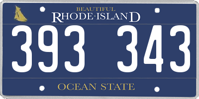 RI license plate 393343
