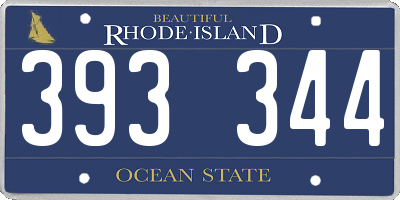 RI license plate 393344