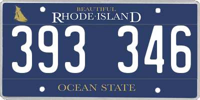 RI license plate 393346