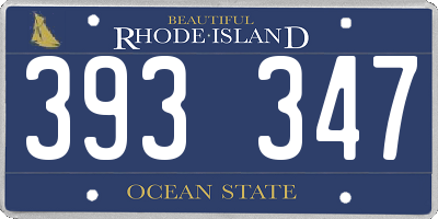 RI license plate 393347
