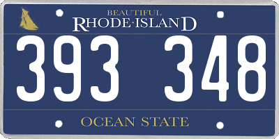 RI license plate 393348