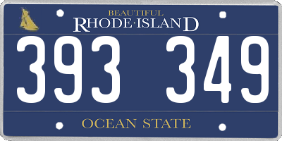 RI license plate 393349