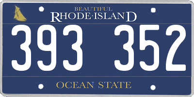 RI license plate 393352