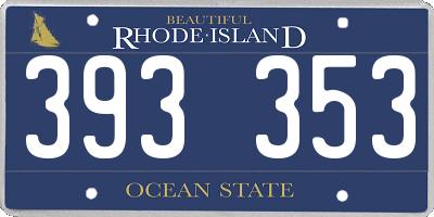 RI license plate 393353