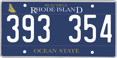 RI license plate 393354