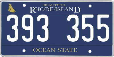 RI license plate 393355