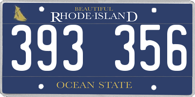 RI license plate 393356
